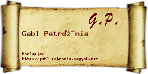 Gabl Petrónia névjegykártya